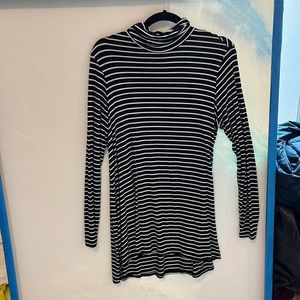 Cotton striped turtleneck dress